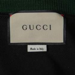 Pre Owned Gucci Black Tiger Embroiedered Cotton Pique Polo T-Shirt XXL