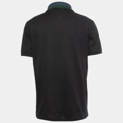 Pre Owned Gucci Black Tiger Embroiedered Cotton Pique Polo T-Shirt XXL