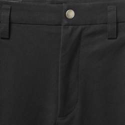 Gucci Black Cotton Logo Side Stripe Detailed Tapered Pants S
