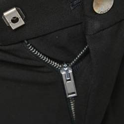 Gucci Black Cotton Logo Side Stripe Detailed Tapered Pants S