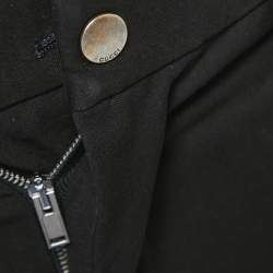 Gucci Black Cotton Logo Side Stripe Detailed Tapered Pants S