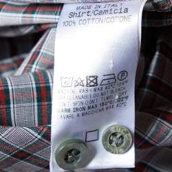 Gucci Brown/Green Checked Cotton Slim Fit Long Sleeve Shirt M