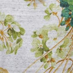 Gucci Beige Flora Printed Linen Roundneck T-Shirt L