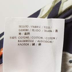 Pre Owned Gucci Navy Blue Floral Printed Cotton Full Sleeve Shirt M