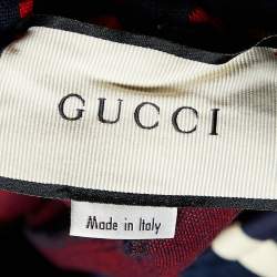 Gucci Navy Blue & Red Logo Jacquard Knit Shorts XL