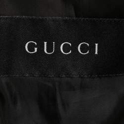 Gucci Vintage Black Wool Button Front Coat XXL