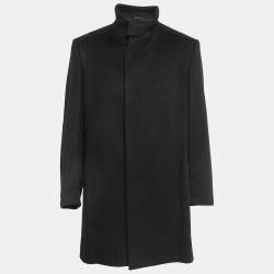 Gucci Vintage Black Wool Button Front Coat XXL