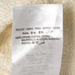 Pre Owned Gucci Ivory Vintage Logo Print Cotton Distressed Oversize Hoodie 3XL