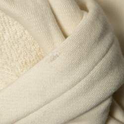 Pre Owned Gucci Ivory Vintage Logo Print Cotton Distressed Oversize Hoodie 3XL