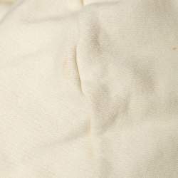 Pre Owned Gucci Ivory Vintage Logo Print Cotton Distressed Oversize Hoodie 3XL