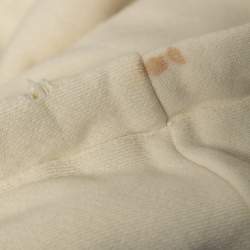 Pre Owned Gucci Ivory Vintage Logo Print Cotton Distressed Oversize Hoodie 3XL