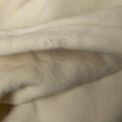 Pre Owned Gucci Ivory Vintage Logo Print Cotton Distressed Oversize Hoodie 3XL