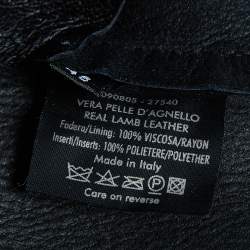 Gucci Black Leather Stitch Patterned Biker Jacket M