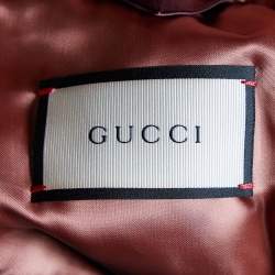 Pre Owned Gucci Green Velvet Embroidery Detail Bomber Jacket S