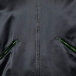 Gucci Multicolor Silk Satin Panther Applique Detail Bomber Jacket S