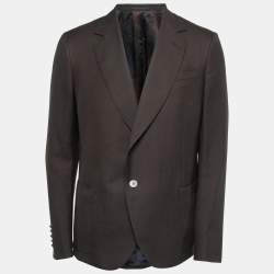 Gucci Dark Brown Wool Blend Single Breasted Blazer XL