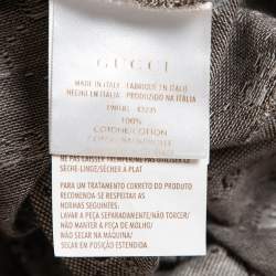 Gucci Brown GG Patterned Cotton Knit Web Detail Collar Polo T-Shirt XL