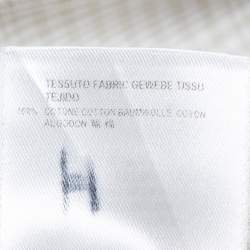 Pre Owned Gucci White/Beige Plaided Cotton Button Front Full Sleeve Slim-Fit Shirt L