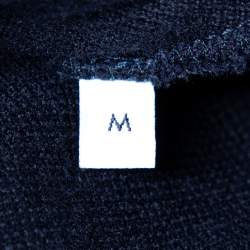 Pre Owned Gucci Navy Blue Contrast Trim Pique Cotton Polo T-Shirt M