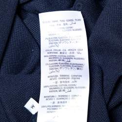 Pre Owned Gucci Navy Blue Contrast Trim Pique Cotton Polo T-Shirt M