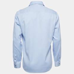Gucci Made to Measure Blue Cotton Button Front Full Sleeve Shirt L