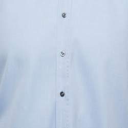 Gucci Made to Measure Blue Cotton Button Front Full Sleeve Shirt L