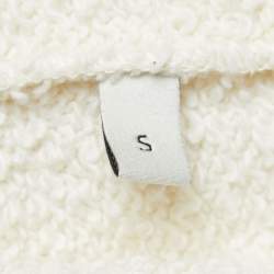 Pre Owned Gucci Cream Logo Print Cotton Hoodie S