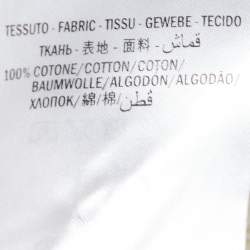 Pre Owned Gucci Cream Logo Print Cotton Hoodie S