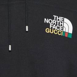 Gucci X North Face Black Printed Cotton Hoodie S