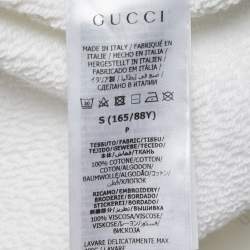 Pre Owned Gucci x Adidas White Logo Embroidered Cotton Hoodie S