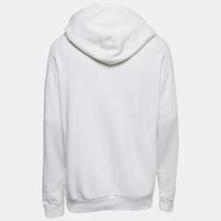 Pre Owned Gucci x Adidas White Logo Embroidered Cotton Hoodie S