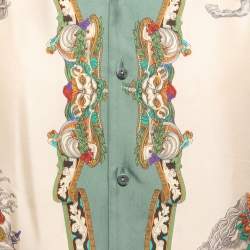 Gucci Multicolor Warrior Print Silk Button Front Half Sleeve Bowling Shirt M