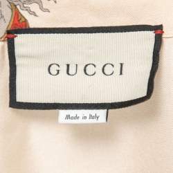 Gucci Multicolor Warrior Print Silk Button Front Half Sleeve Bowling Shirt M