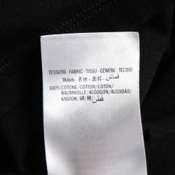 Pre Owned Gucci Black Logo Printed Cotton Knit T-Shirt XL