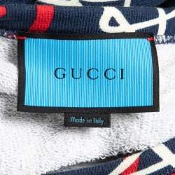 Pre Owned Gucci Navy Blue Ghost Print Cotton Crew Neck Sweatshirt XL