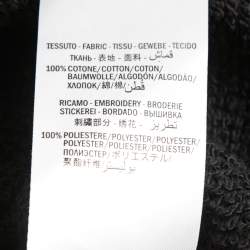 Gucci Black Tiger Printed Cotton Knit Hooded Zip Front Jacket XL