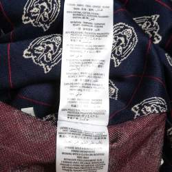 Gucci Navy Blue Tiger Patterned Cotton Knit Zip Front Jacket XXL