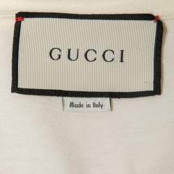 Pre Owned Gucci Cream Logo Cities Print Cotton Crew Neck T-Shirt 3XL
