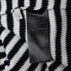 Gucci Navy Blue/White Striped Cotton Knit Sweater L