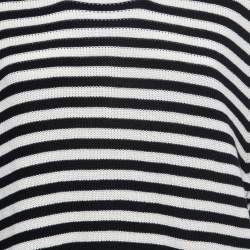 Gucci Navy Blue/White Striped Cotton Knit Sweater L