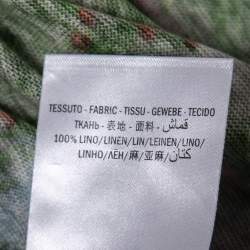 Pre Owned Gucci Multicolor Snake Garden Printed Linen Knit T-Shirt 2XL