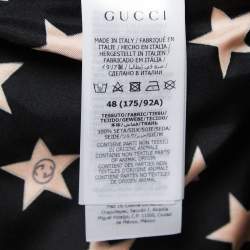 Gucci Black Star Printed Silk Short Sleeve Shirt M
