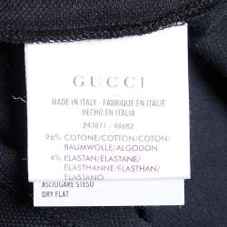 Gucci Black Cotton Pique Polo T-Shirt M