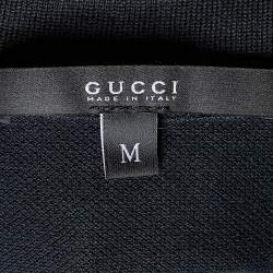 Gucci Black Cotton Pique Polo T-Shirt M