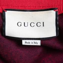 Gucci Navy Blue GG Jacquard Cotton Knit Zip Front Jacket M