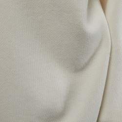 Pre Owned Gucci Cream Cotton Logo Embroidered Sweatshirt M
