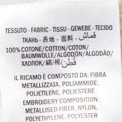 Pre Owned Gucci Cream Cotton Logo Embroidered Sweatshirt M