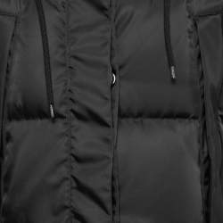 Gucci Black Synthetic Concealed Hooded Puffer Jacket XS