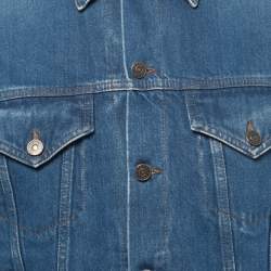 Gucci Blue Embroidered Denim Button Front Jacket M
