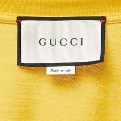 Pre Owned Gucci Yellow Distressed Cotton T-Shirt XL